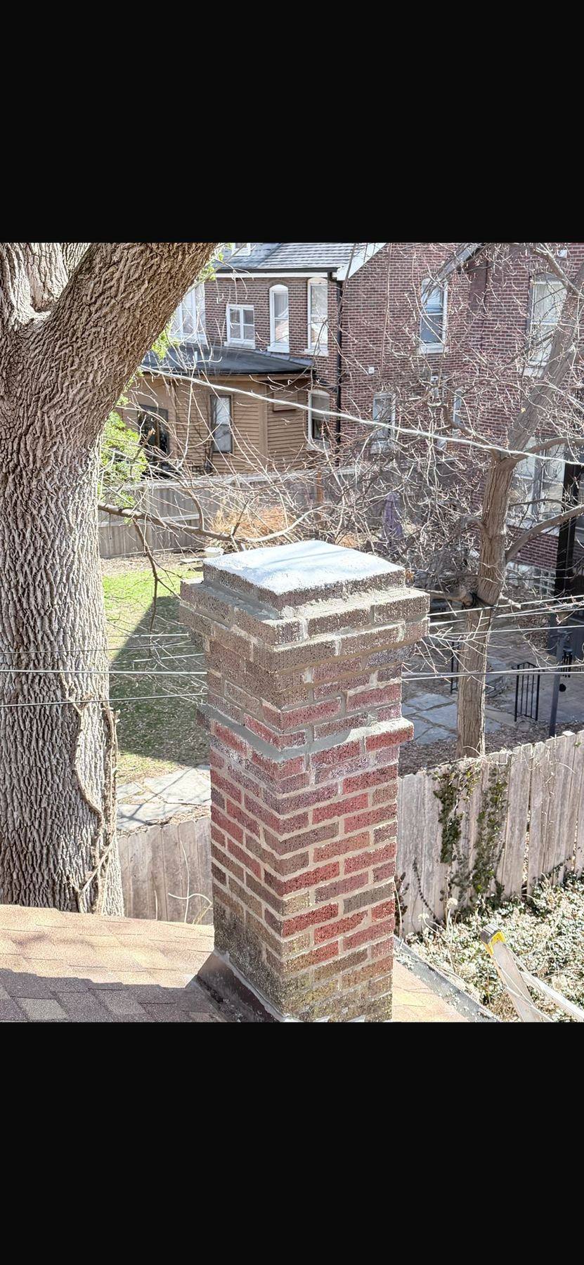 Chimney after waterproof seal — fully protected